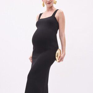 Thyme Maternity NWT Black Sleeveless Bodycon Midi Dress